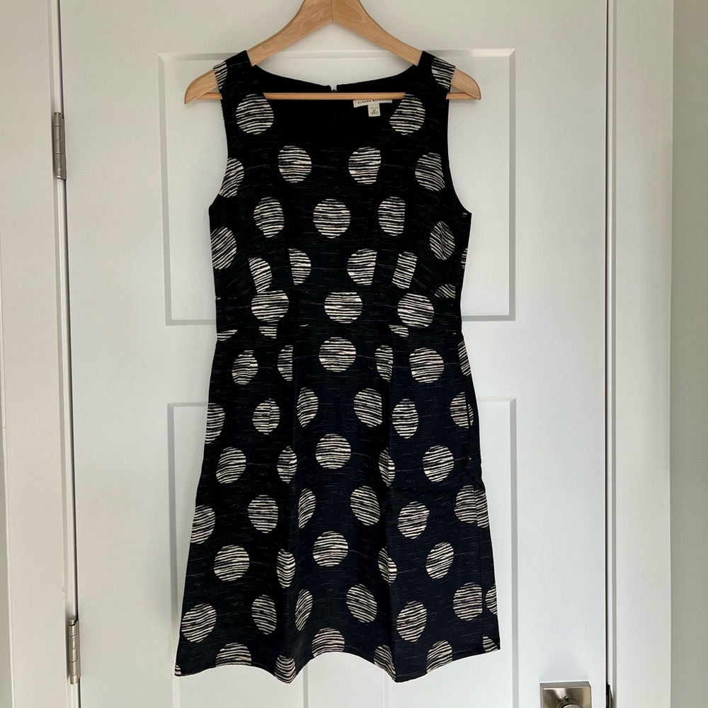Banana Republic Black and Beige Spot Dress 6P